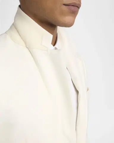 Alexander McQueen Men's Wool Pleated-Lapel Single-Breasted Dinner Jacket | Thumbnail 7 Alexander McQueen Men's Wool Pleated-Lapel Single-Breasted Dinner Jacket | Thumbnail 7