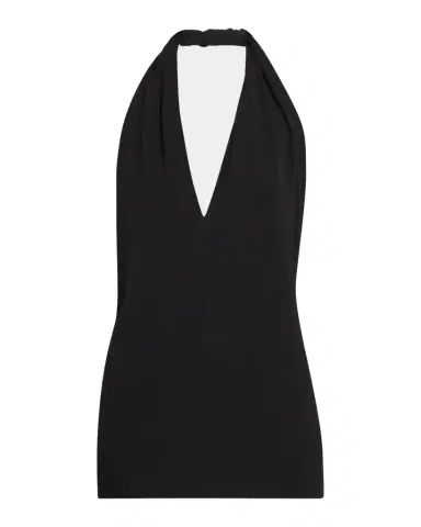 TOTEME Plunging Twisted Jersey Halter Top | Thumbnail 1 TOTEME Plunging Twisted Jersey Halter Top | Thumbnail 1