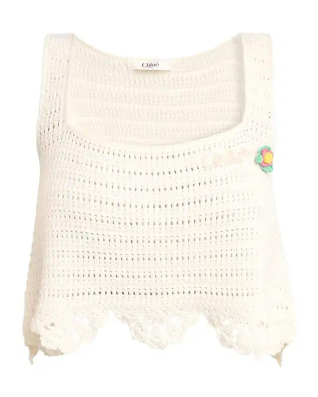 Chloe Organic Cotton Crochet Knit Top