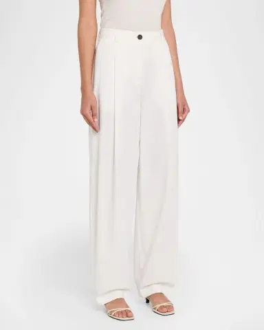 TOTEME Pleated Cotton Straight-Leg Trousers | Thumbnail 4