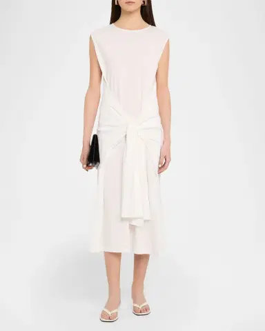 TOTEME Tie-Waist Cotton Jersey Dress | Thumbnail 2 TOTEME Tie-Waist Cotton Jersey Dress | Thumbnail 2