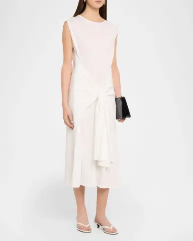 TOTEME Tie-Waist Cotton Jersey Dress | Thumbnail 4 TOTEME Tie-Waist Cotton Jersey Dress | Thumbnail 4