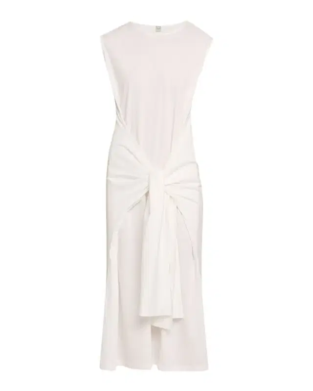 Toteme Tie-Waist Cotton Jersey Dress