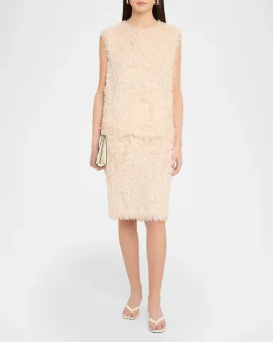 TOTEME Feathered Jersey Knee-Length Skirt | Thumbnail 2 TOTEME Feathered Jersey Knee-Length Skirt | Thumbnail 2
