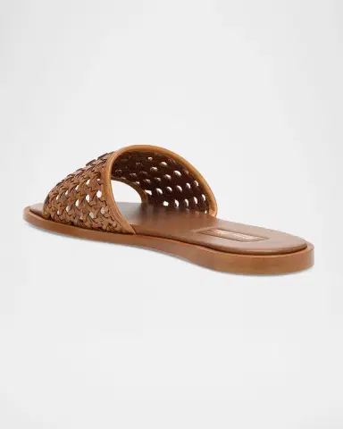Miu Miu Woven Leather Flat Slide Sandals | Thumbnail 2 Miu Miu Woven Leather Flat Slide Sandals | Thumbnail 2