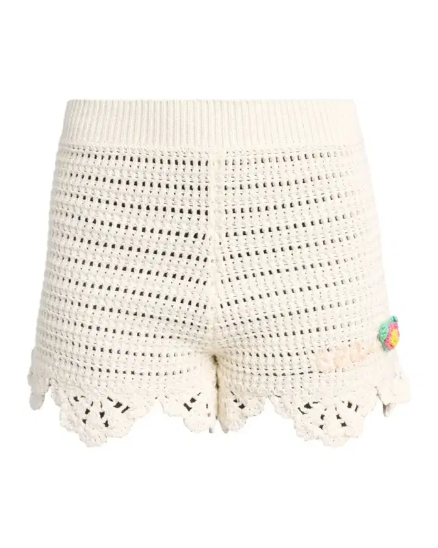 Chloe Organic Cotton Crochet Knit Shorts