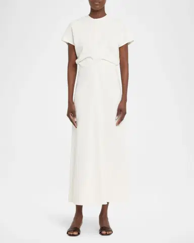 TOTEME Slouch Waist Short Sleeve Dress | Thumbnail 2 TOTEME Slouch Waist Short Sleeve Dress | Thumbnail 2