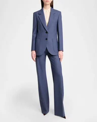 Victoria Beckham Alina High-Rise Wide-Leg Trousers | Thumbnail 2 Victoria Beckham Alina High-Rise Wide-Leg Trousers | Thumbnail 2