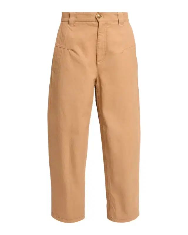 Chloe Cotton Canvas Barrel-Leg Trousers