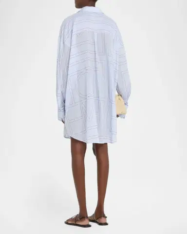 TOTEME Long Summer Shirtdress | Thumbnail 3