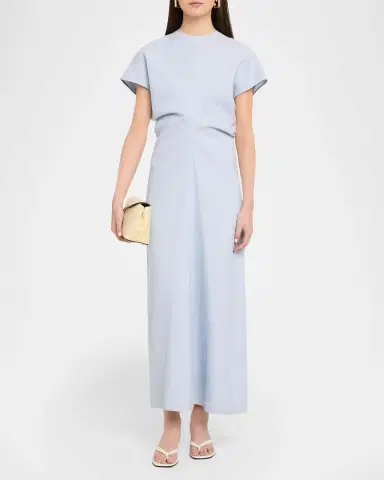 TOTEME Slouch Waist Short-Sleeve Ankle Dress | Thumbnail 2