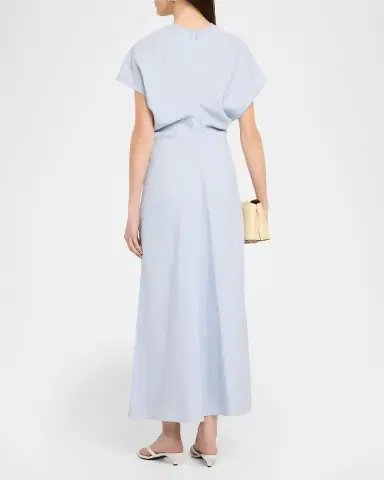 TOTEME Slouch Waist Short-Sleeve Ankle Dress | Thumbnail 3