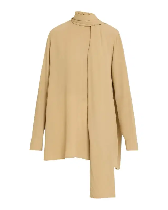 Toteme Draped Scarf Long Sleeve Blouse