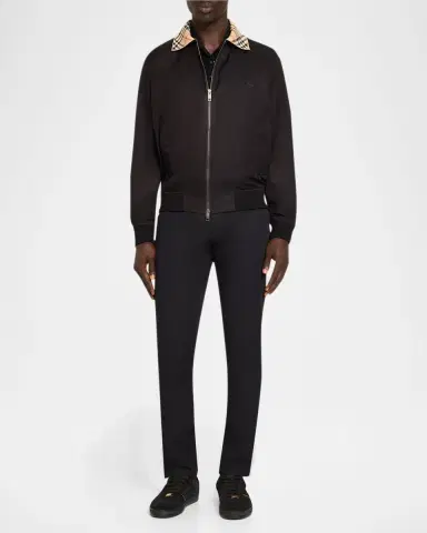 Burberry Men's Glenfields Nylon Check-Collar Blouson | Thumbnail 2
