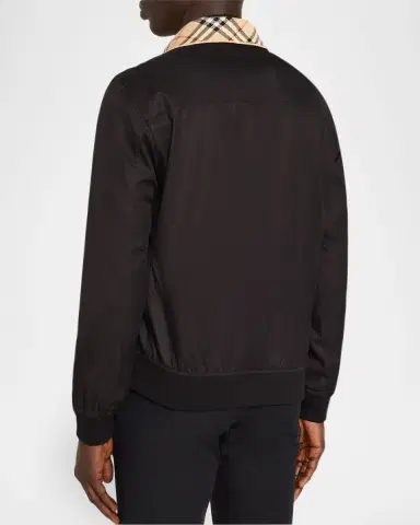 Burberry Men's Glenfields Nylon Check-Collar Blouson | Thumbnail 3