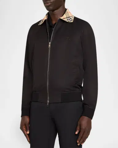 Burberry Men's Glenfields Nylon Check-Collar Blouson | Thumbnail 4
