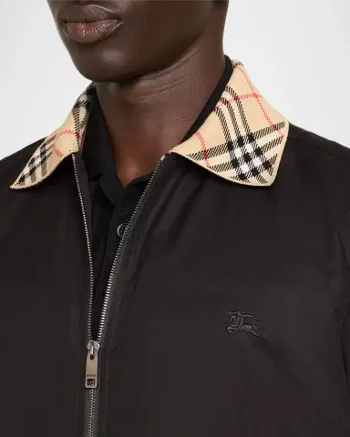 Burberry Men's Glenfields Nylon Check-Collar Blouson | Thumbnail 5