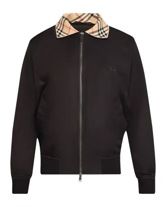 Burberry Men 's Glenfields Nylon Check-Collar Blouson