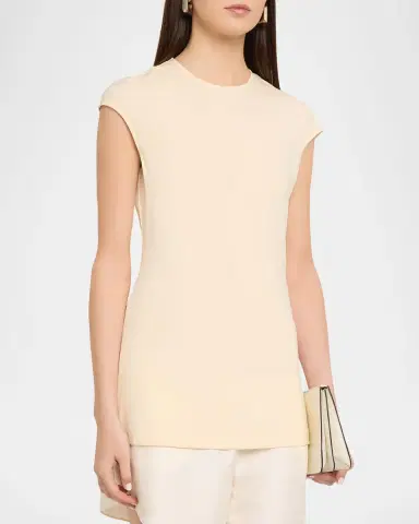 TOTEME Everyday Cap-Sleeve Jersey Top | Thumbnail 4 TOTEME Everyday Cap-Sleeve Jersey Top | Thumbnail 4