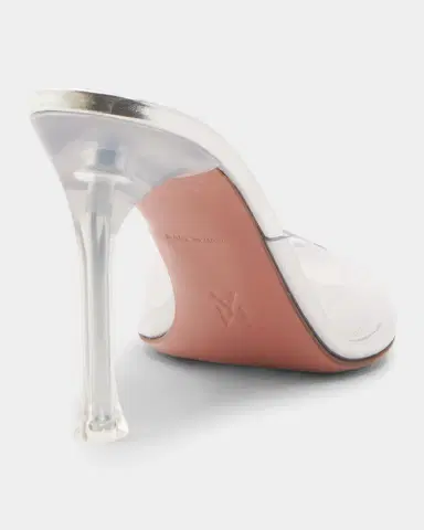 Amina Muaddi Alexa 95MM Transparent PVC Mules | Thumbnail 2
