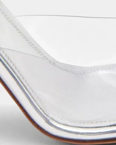 Amina Muaddi Alexa 95MM Transparent PVC Mules | Thumbnail 3