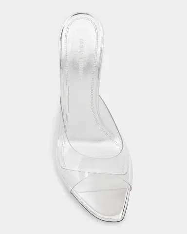 Amina Muaddi Alexa 95MM Transparent PVC Mules | Thumbnail 4
