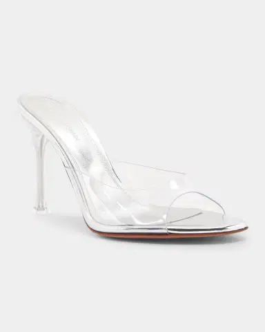 Amina Muaddi Alexa 95MM Transparent PVC Mules | Thumbnail 5
