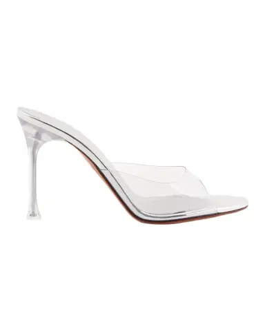 Amina Muaddi Alexa 95MM Transparent PVC Mules | Thumbnail 1