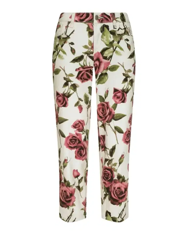 L'Agence Blaine Printed Cropped Jeans