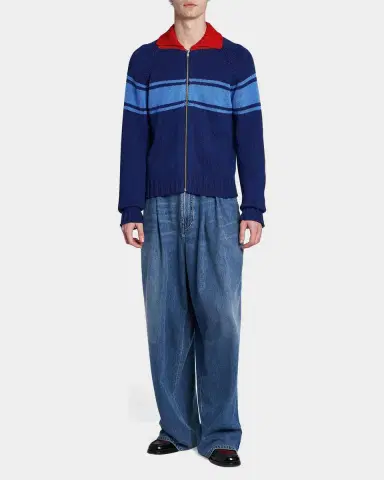 Marni Colorblocked Cotton Zip-Front Cardigan | Thumbnail 2 Marni Colorblocked Cotton Zip-Front Cardigan | Thumbnail 2