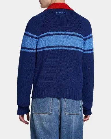 Marni Colorblocked Cotton Zip-Front Cardigan | Thumbnail 4 Marni Colorblocked Cotton Zip-Front Cardigan | Thumbnail 4