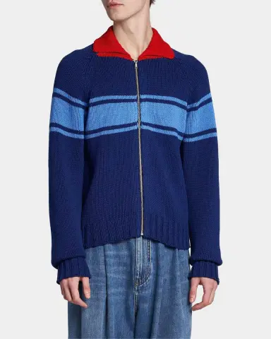 Marni Colorblocked Cotton Zip-Front Cardigan | Thumbnail 5 Marni Colorblocked Cotton Zip-Front Cardigan | Thumbnail 5