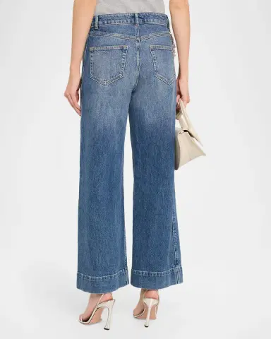 Cinq à Sept Pearly-Chain Cropped Wide-Leg Jeans | Thumbnail 3