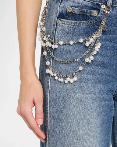 Cinq à Sept Pearly-Chain Cropped Wide-Leg Jeans | Thumbnail 5