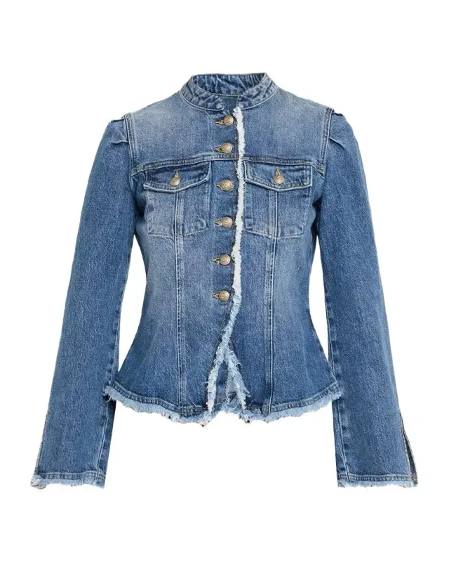 Cinq à Sept Avril Frayed Denim Jacket