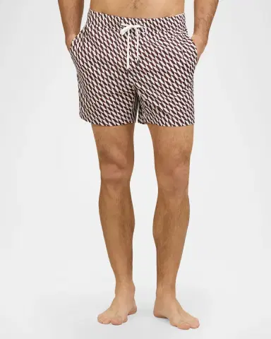 Onia Men 's Charles 7 Geometric Swim Trunks | Thumbnail 3