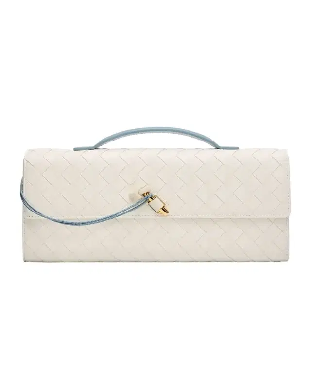 Bottega Veneta Andiamo Two-Tone Intrecciato Leather Clutch