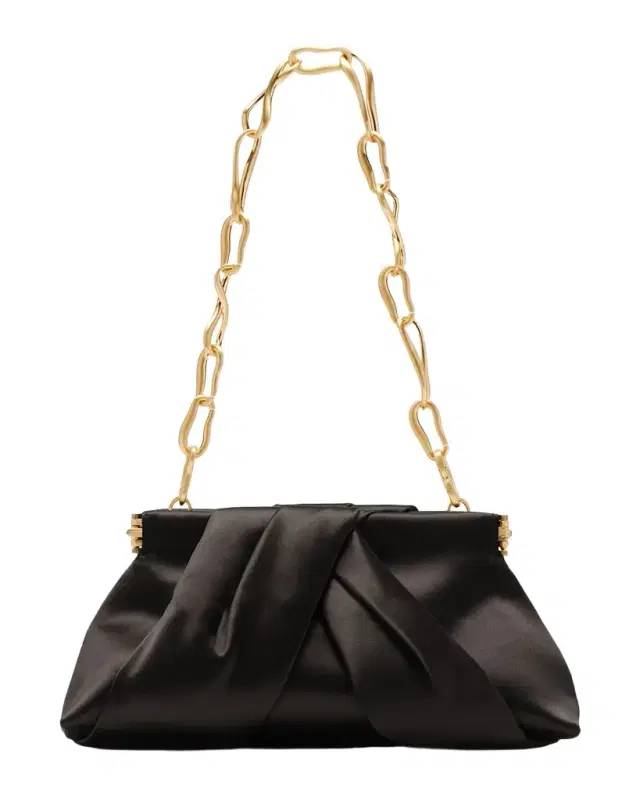 Cult Gaia Lia Mini Pleated Satin Clutch