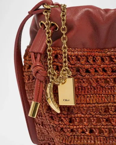 Chloé Summer Banana Mini Raffia Top Handle Bag | Thumbnail 4