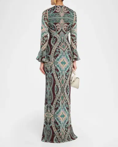 Veronica Beard Daciana Silk Long-Sleeve Dress | Thumbnail 3