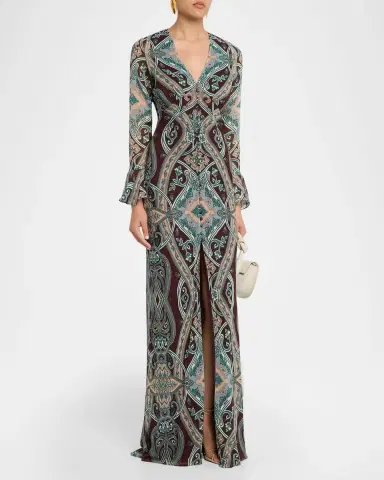 Veronica Beard Daciana Silk Long-Sleeve Dress | Thumbnail 4