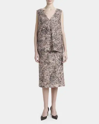 Kiton Plunging Sequined Knit Sleeveless Shirt | Thumbnail 2