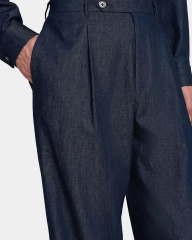 Jil Sander Pleated-Front Chambray Trousers | Thumbnail 3 Jil Sander Pleated-Front Chambray Trousers | Thumbnail 3