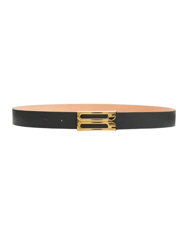 Victoria Beckham Dorian Frame Belt in Croc-Embossed Leather