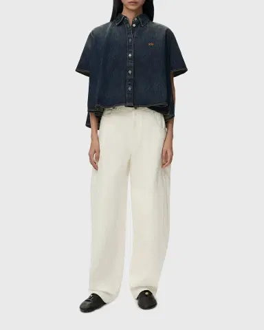 Loewe Short-Sleeve Denim Trapeze Button-Down Shirt | Thumbnail 2 Loewe Short-Sleeve Denim Trapeze Button-Down Shirt | Thumbnail 2