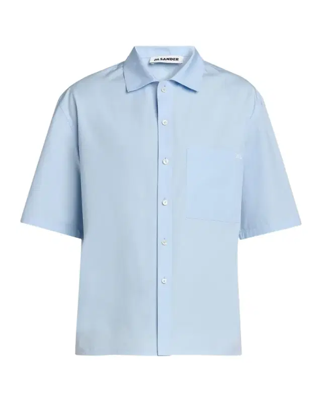 Jil Sander Logo-Embroidered Cotton Poplin Shirt