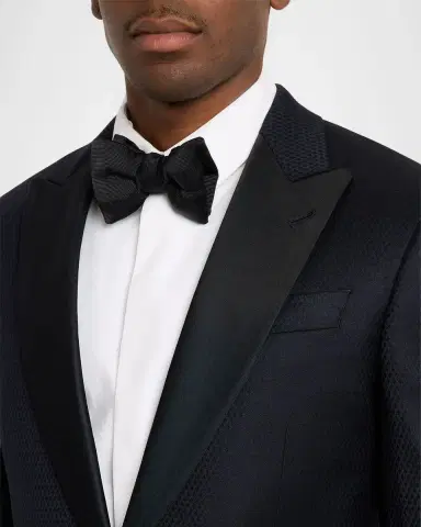 Giorgio Armani Men's Soft Jacquard Satin-Trim Single-Breasted Blazer | Thumbnail 5 Giorgio Armani Men's Soft Jacquard Satin-Trim Single-Breasted Blazer | Thumbnail 5