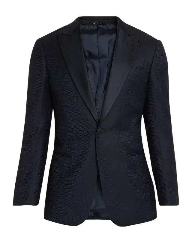 Giorgio Armani Men 's Soft Jacquard Satin-Trim Single-Breasted Blazer