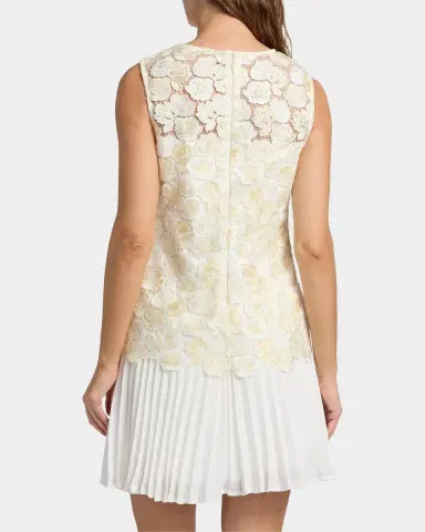 Milly Maggie Floral Embroidered Pleated Mini Dress | Thumbnail 3
