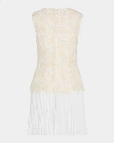 Milly Maggie Floral Embroidered Pleated Mini Dress | Thumbnail 6